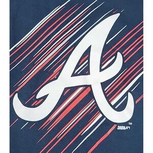 STITCHES Youth Atlanta Braves Short Sleeve Crew‎ Neck T-Shirt, Navy, Medium